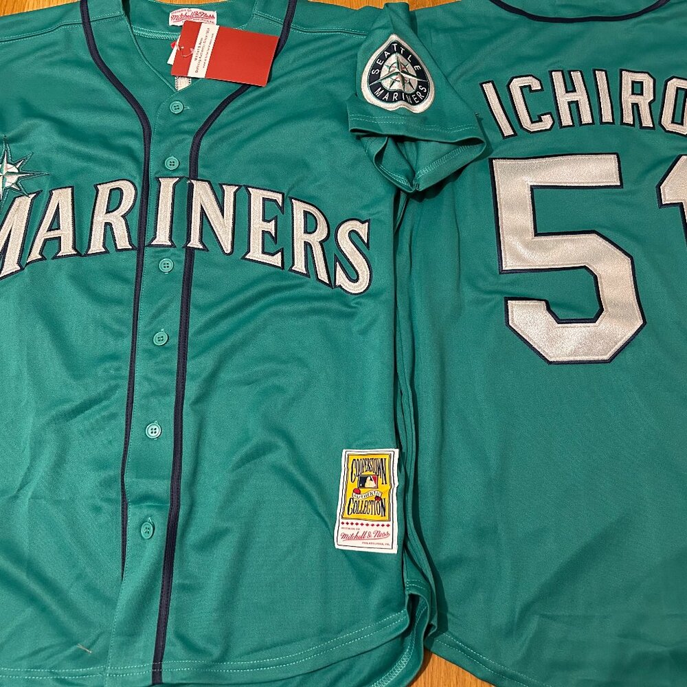 Mitchell & Ness SEATTLE MARINERS ICHIRO SUZUKI Men's JERSEY Sz M,L,XL,2X  NWT